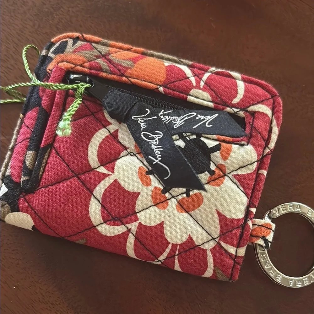 Vera Bradley Bittersweet Red and White Key Card Holder